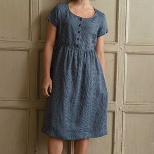Pyne & Smith No.11 dress in Indigo Stripe | Sz Small